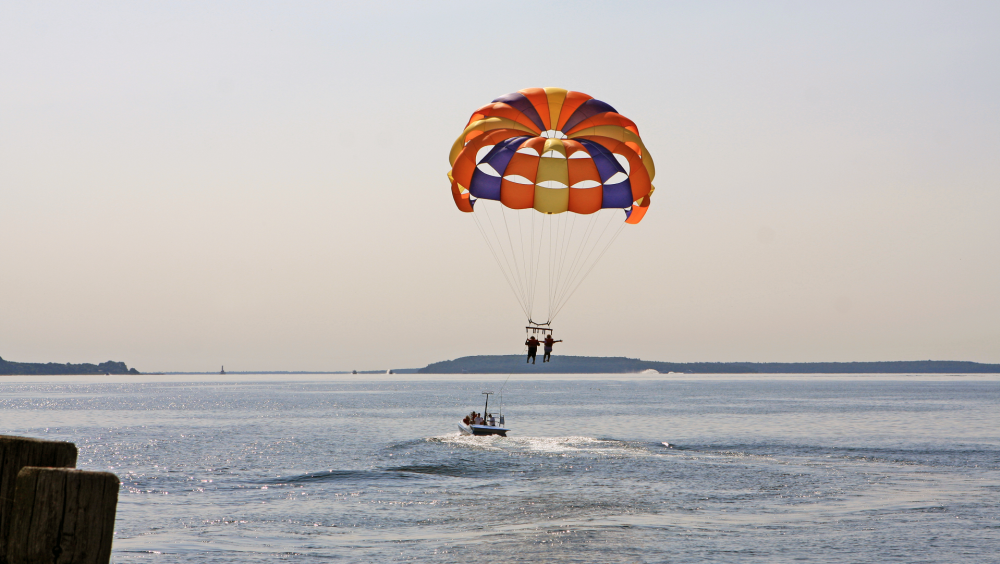 Parasailing in the Straits of Mackinac