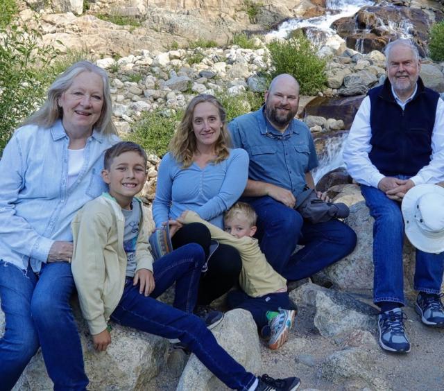 Family on the rocks