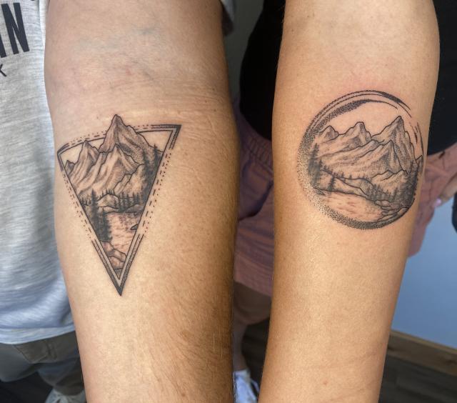 Unique mountain tattoos for couples