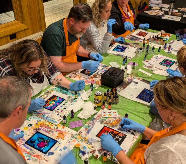 Alcohol Ink Light Boxes on location