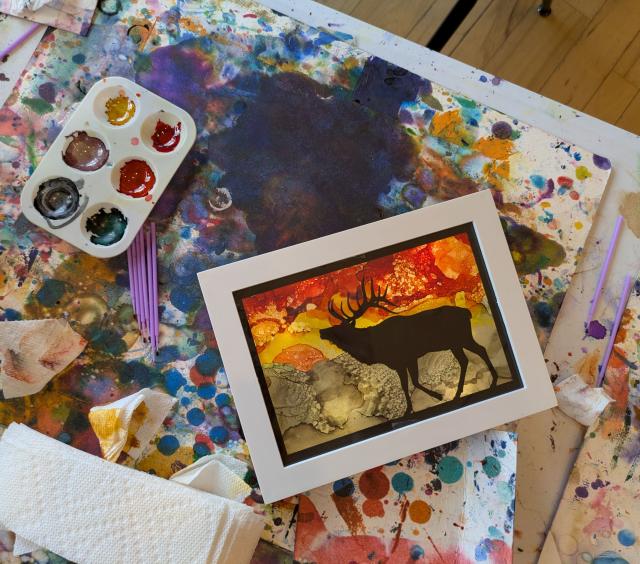 Alcohol Ink Light Box Art Sample