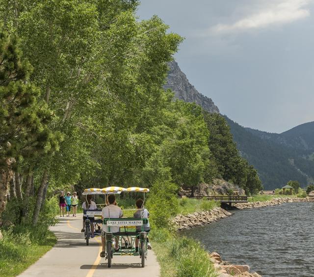 Pedal Carts Along the Lake Estes Trail