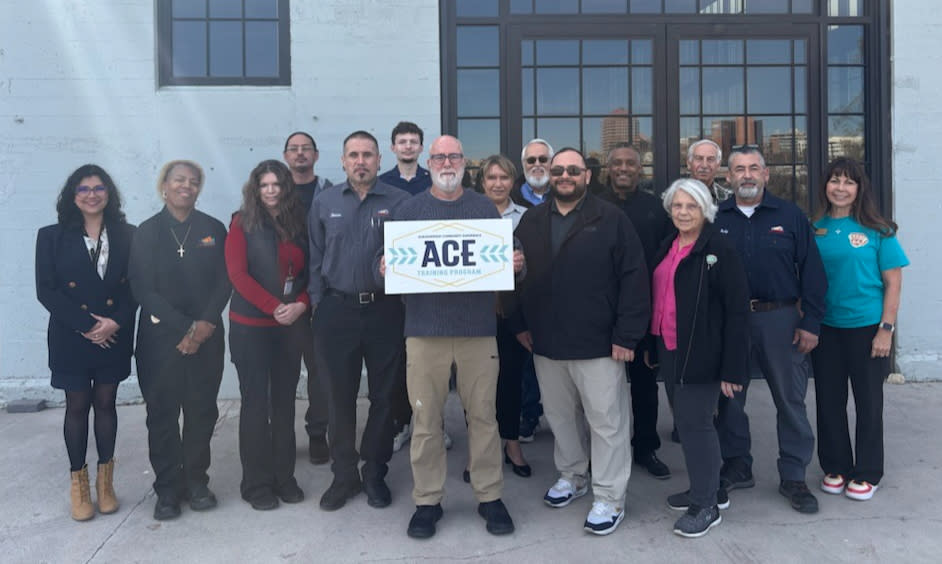 A photo of all of the graduates of the ACE class in February 2026 at the Rail Yards.