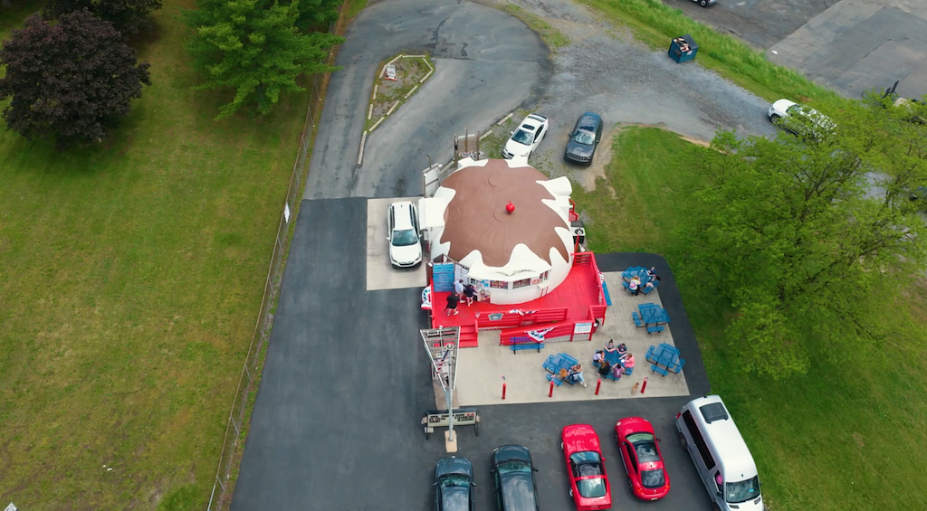 aerial of Igloo Ice Cream Parlor