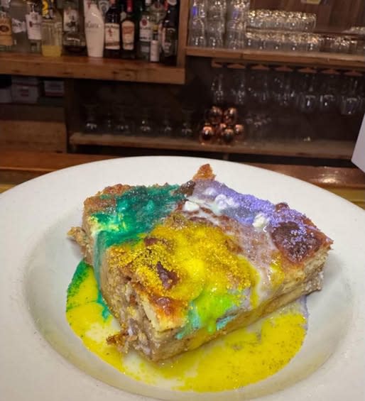 King Cake bread pudding