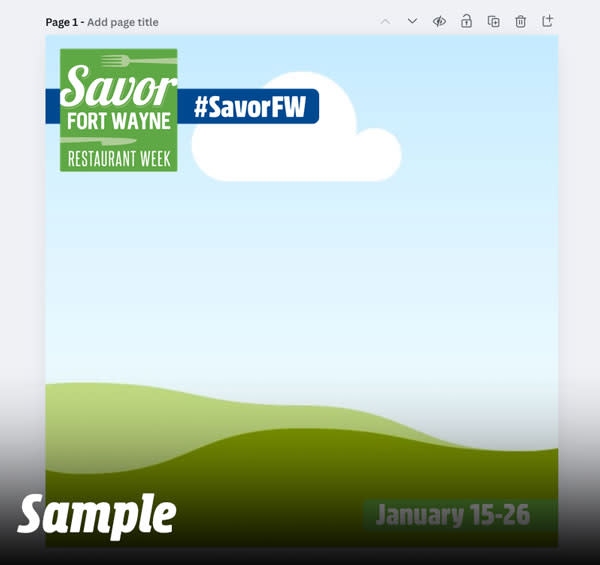 Thumbnail sample image of Canva template