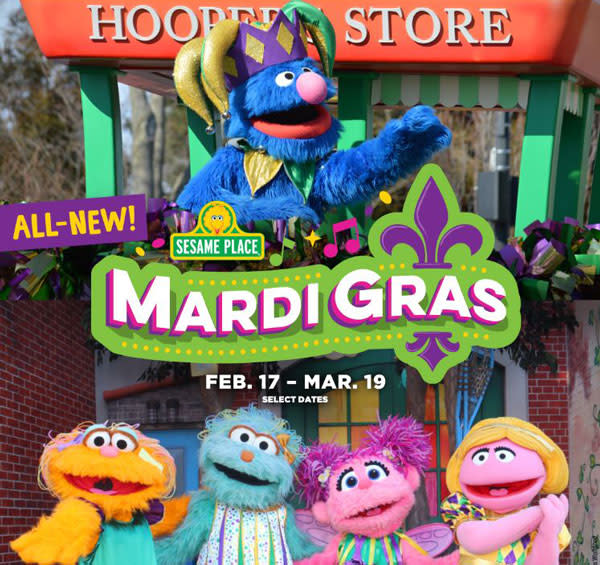 Sesame place Mardi Gras Poster