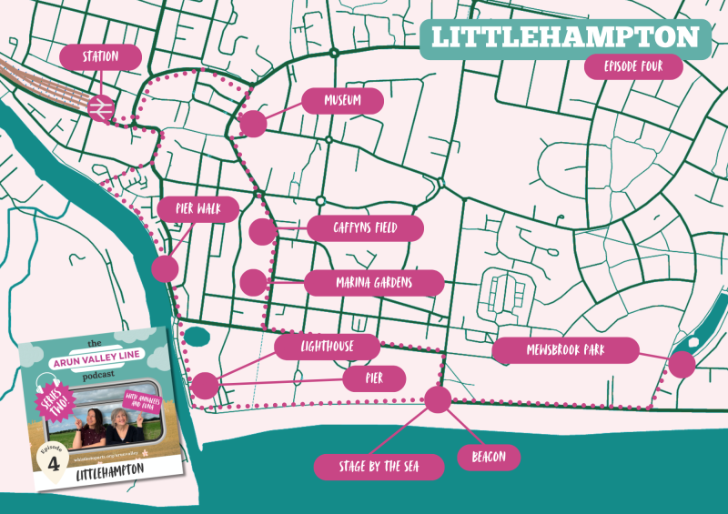 Arun Valley Map beyond the rails podcast Littlehampton map