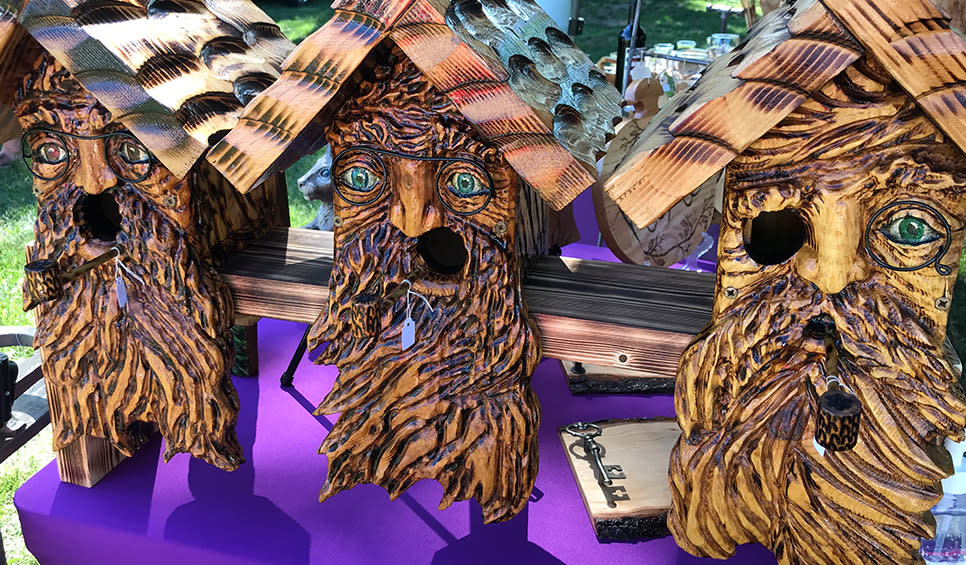 Cedar Lake Farmers Markets old man birdhouses