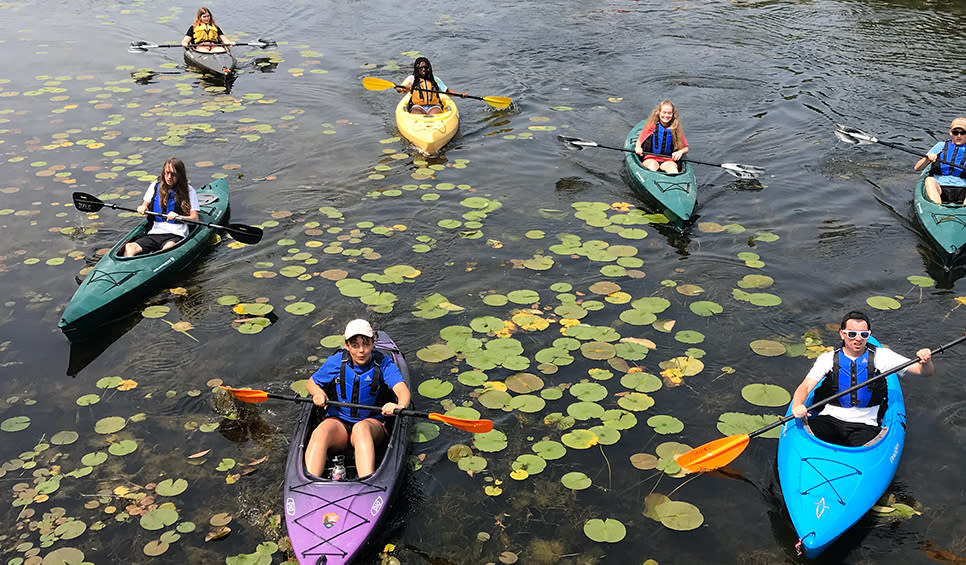 Dunes Learning Center kids paddling