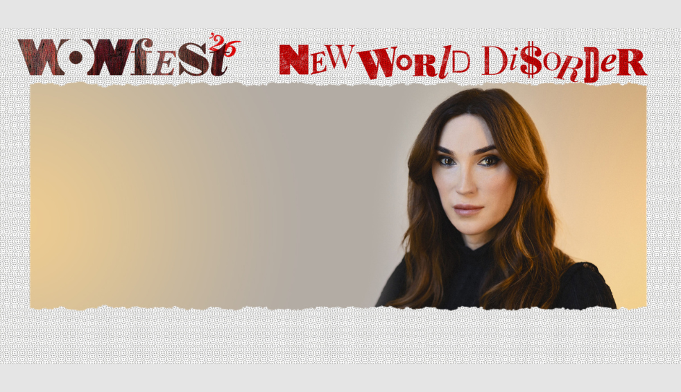 A headshot of a person looking at the camera on a yellow background. It says Wowfest26 New World Disorder'