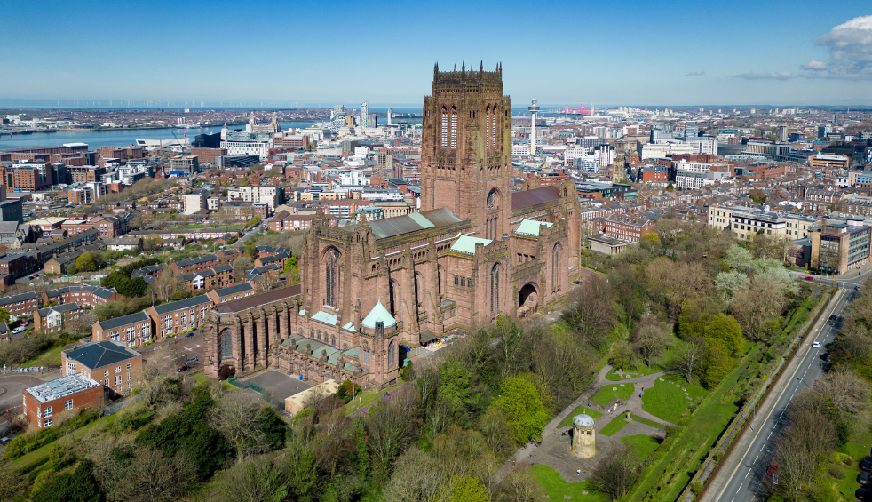 A birdseye view of the Liverpool Cathedral
