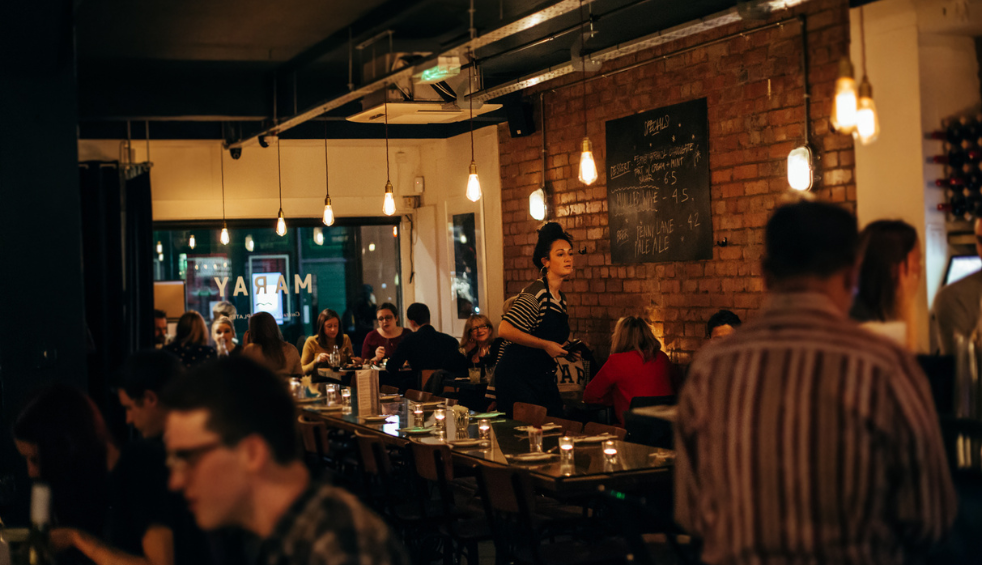 Maray restaurant in the evening