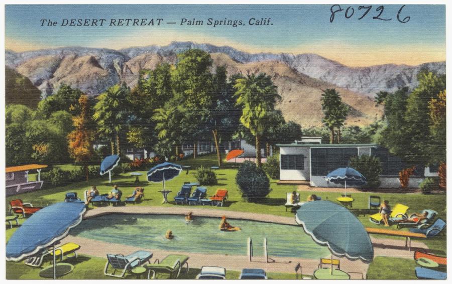 Desert Retreat vintage postcard
