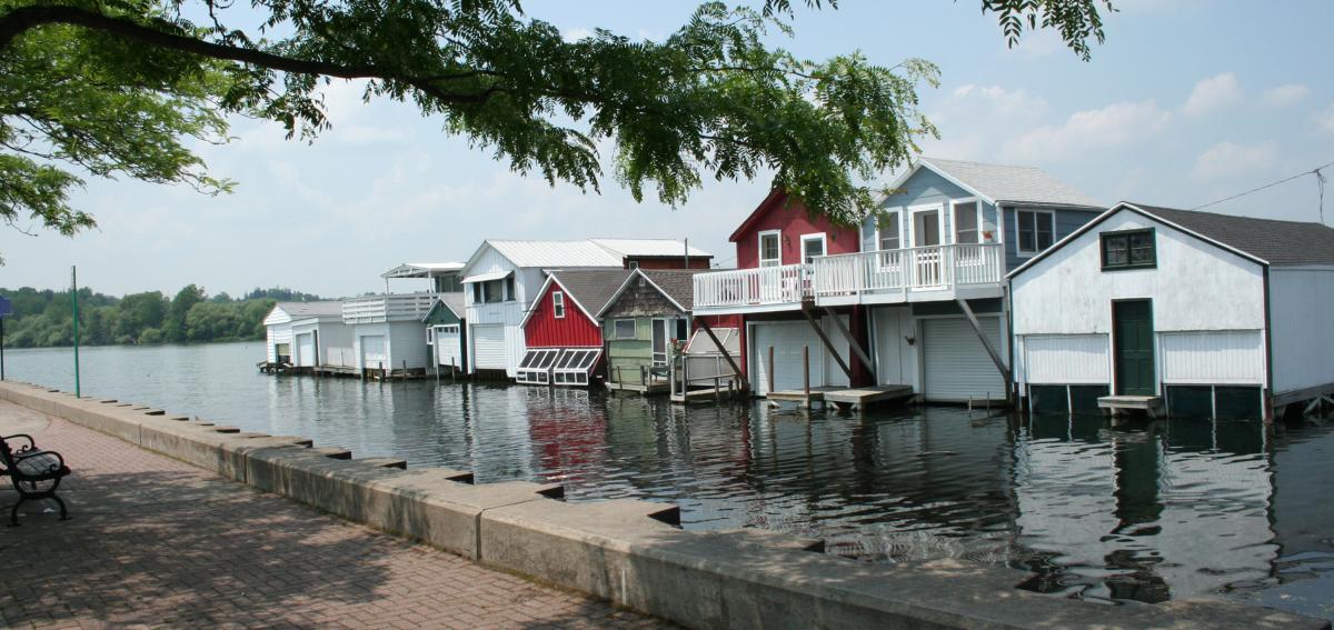 Historic boathouses on Canandaigua Lake