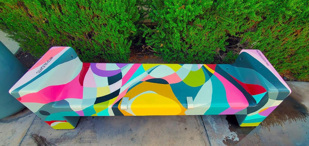 Palm Springs colorful bench