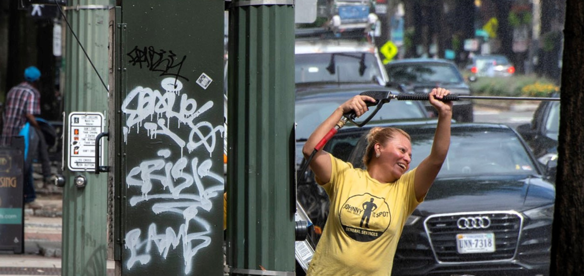 Woman cleaning