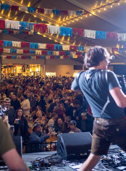 The Alex Meixner Band performs for Wurstfest crowds in 2021.