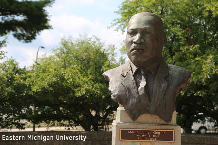 MLK stature at Eastern Michigan University