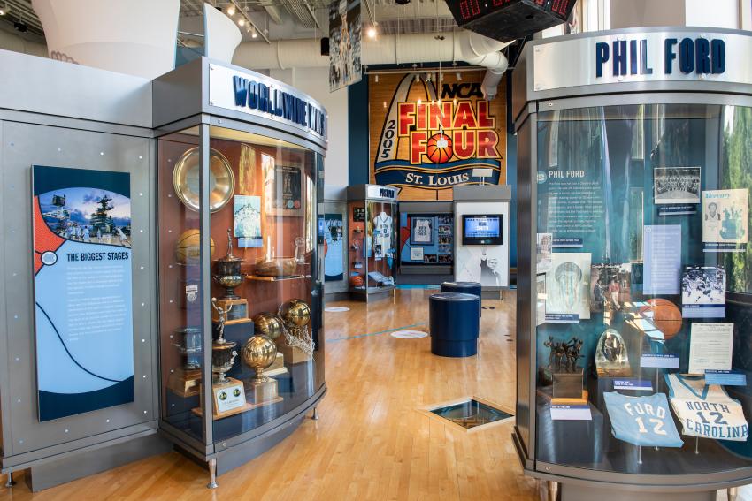 Carolina Basketball Museum - Phil Ford Display Case