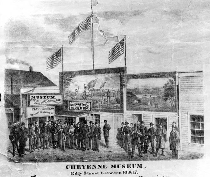 Illustration of the exterior of McDaniel's Museum in Cheyenne, Wyoming