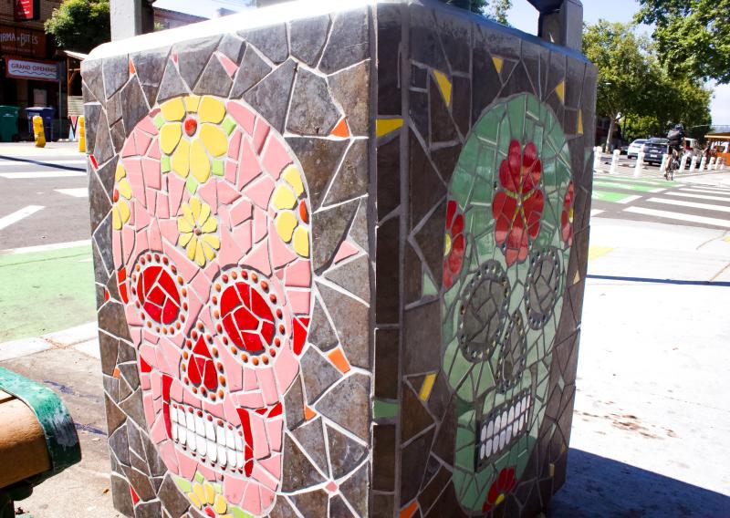 Mosaic Trash Can