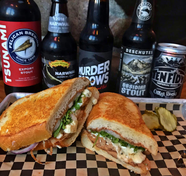 peaks and pints sandwich and beer tacoma