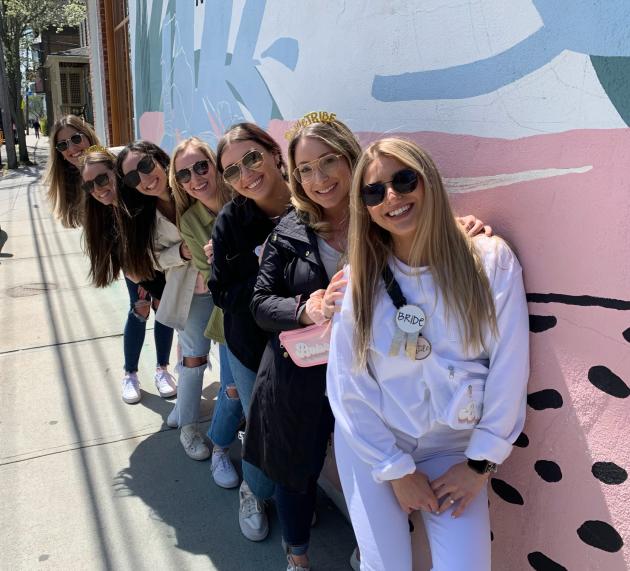 A bachelorette party on the food tour.