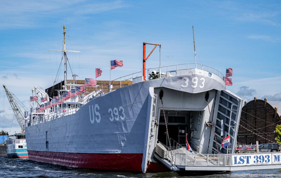 LST bow and lake