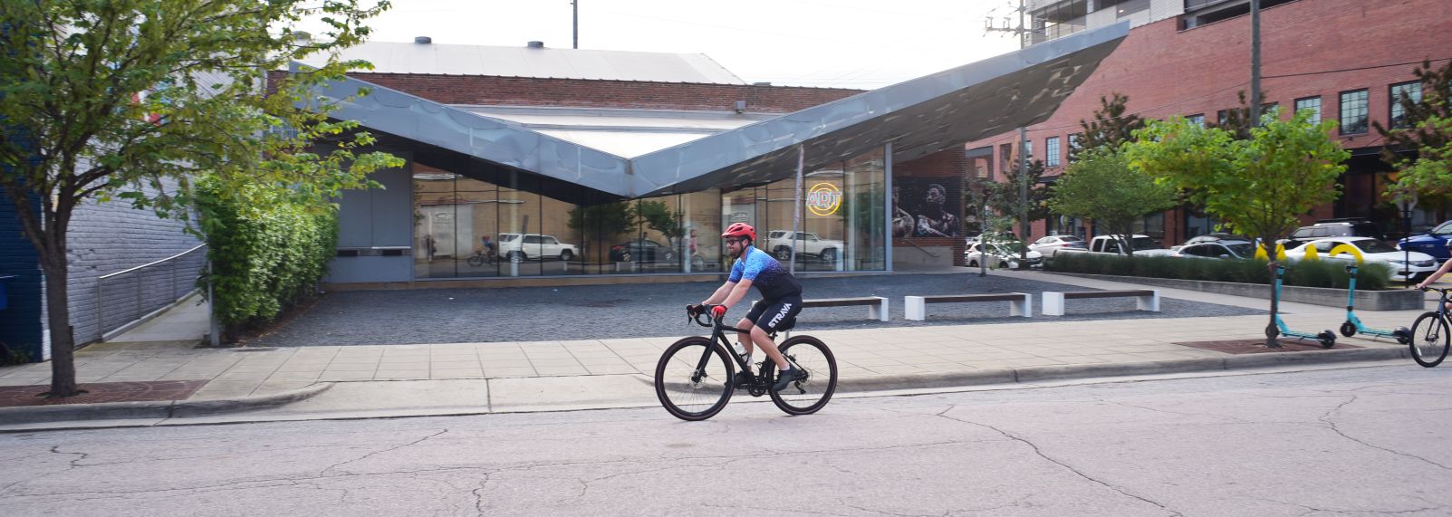 Biker at CAM Raleigh