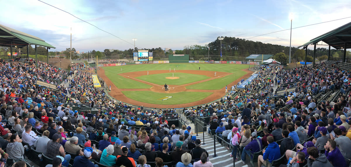 View of Pelicans Stadium on Opening Day
