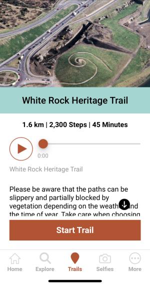 Screengrab of the Tawe Trails app.