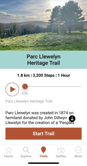 Screenshot of the Tawe Trail app.