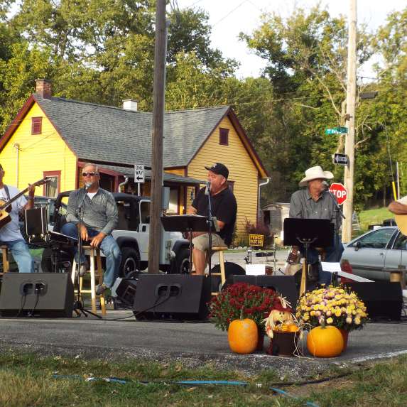 Band performing at the Stinesville Stone Quarry Festival