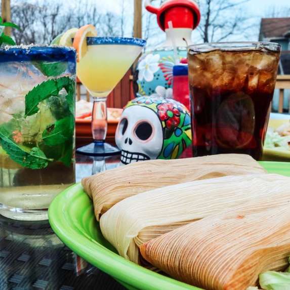 Tamales and drinks from Juannita's