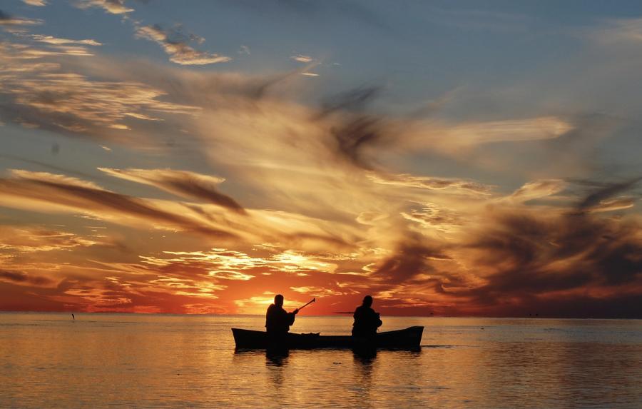 Canoe on Lake Pontchartrain