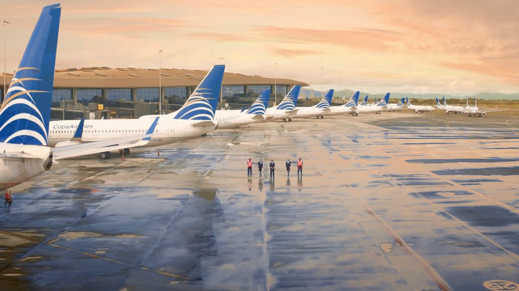 View of airplanes at Tocumen International Airport in Panama City, Panamá