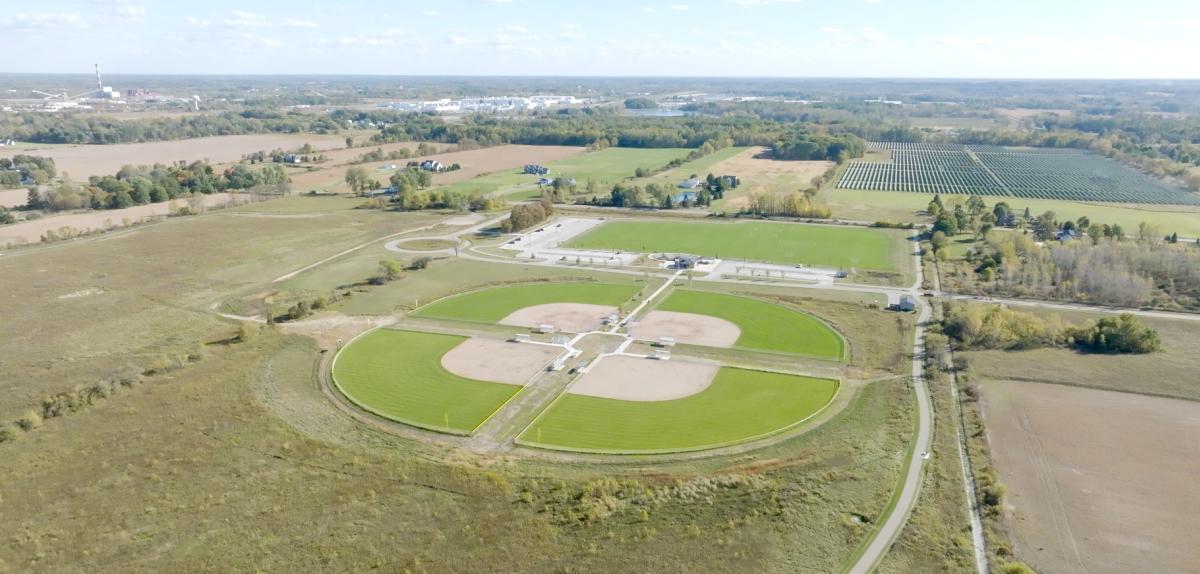 An aerial view of Mount Hope Park