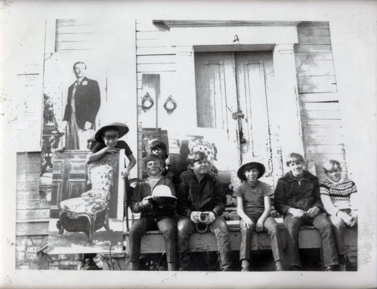 Ivan Albright and family outside of original Albright Studio