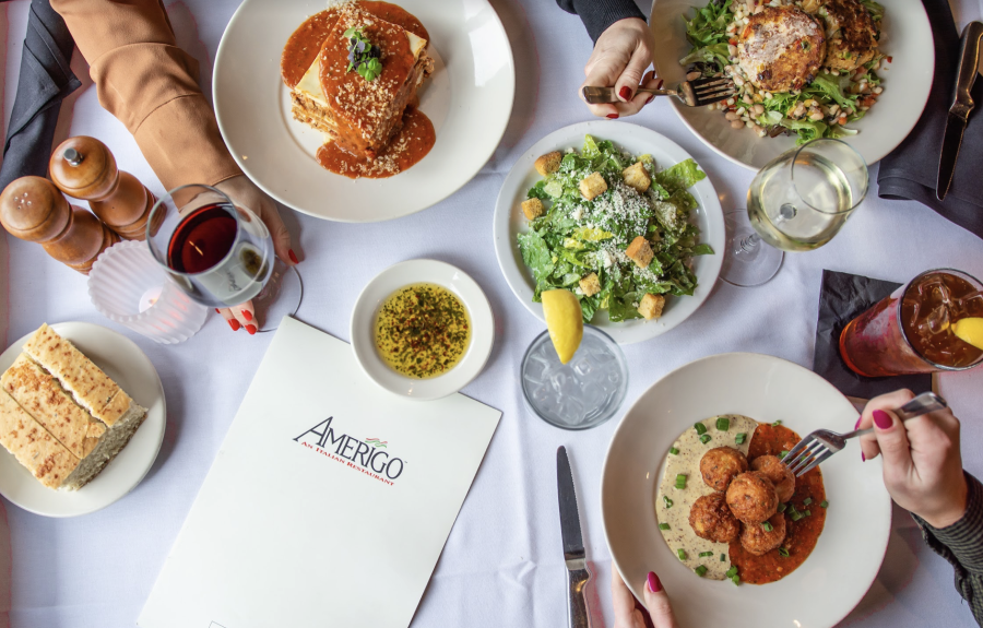 Promotional picture showcasing the meals at Amerigo
