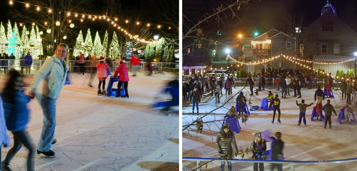 Ice Skating Night Family Banner