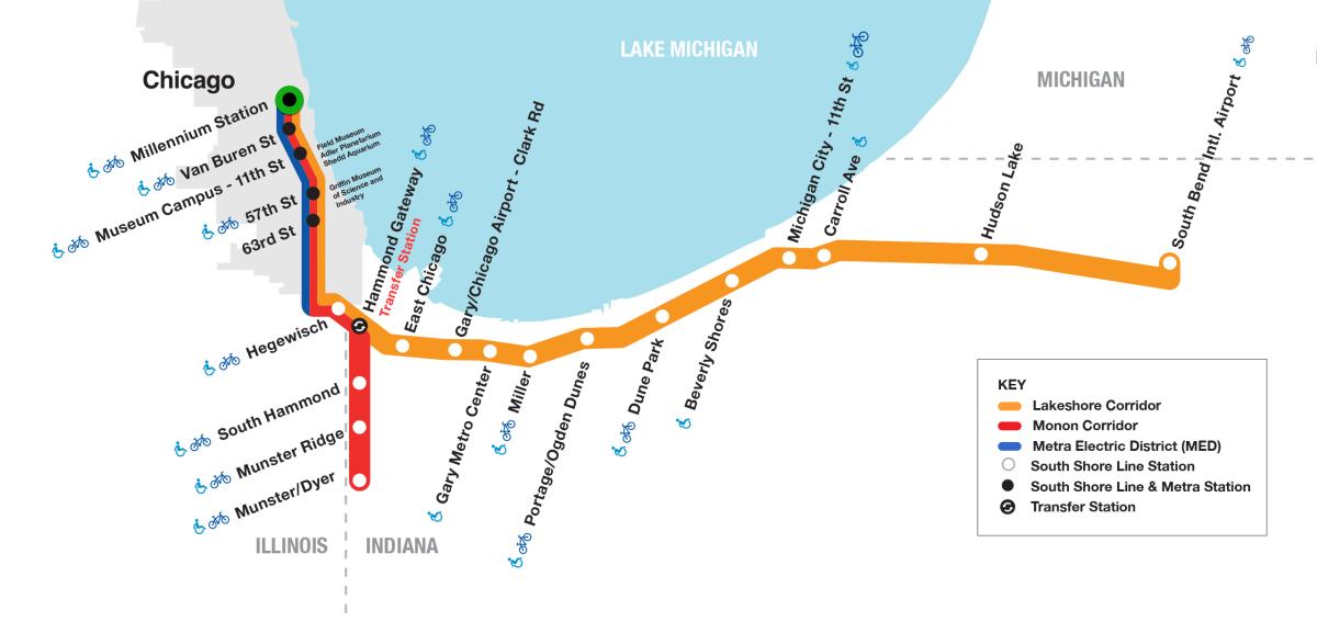 South Shore Train Map 5-26
