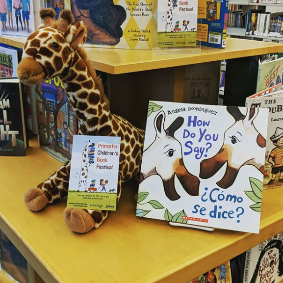 Princeton Public Library stuffed animal and book display