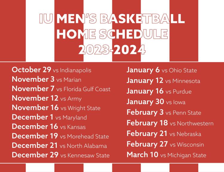 IU Men's Basketball Schedule 2023-2024