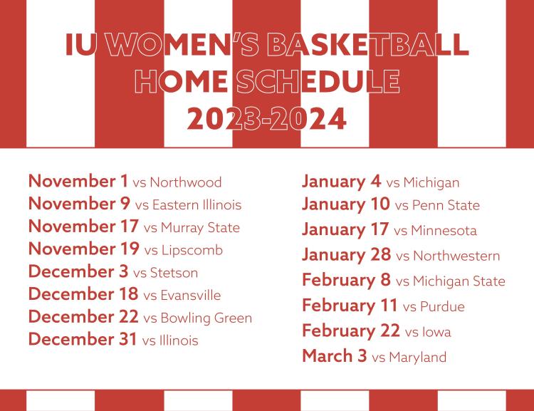 IU Women's Basketball Schedule 2023-2024