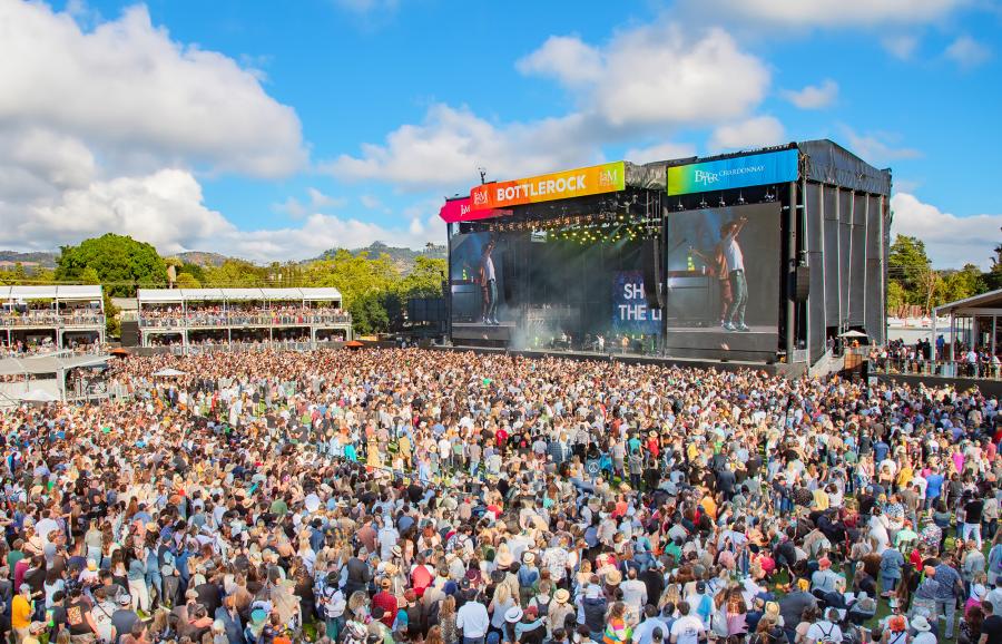 BottleRock music festival main stage with crowd