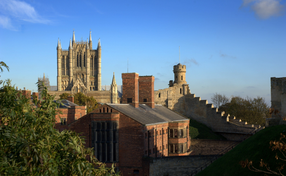 distant view of Lincoln Castle