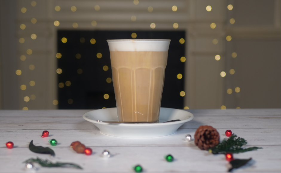 picture of a pumpkin spice latte served on a plate