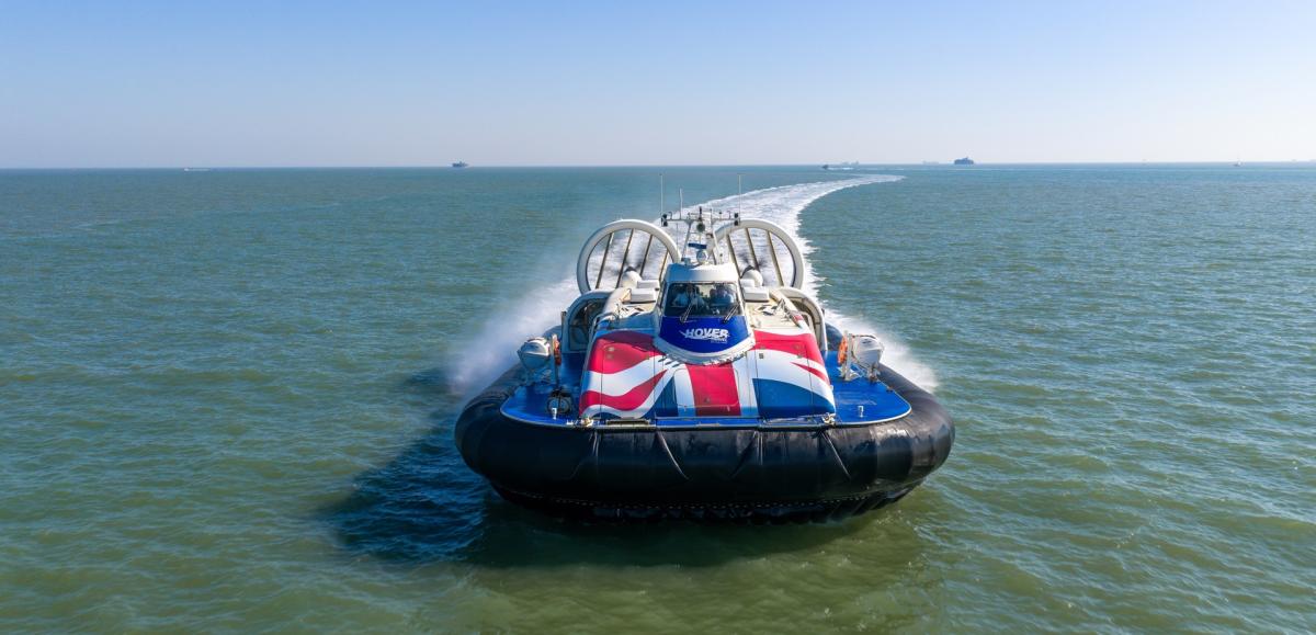 Photograph of a hovercraft on The Solent