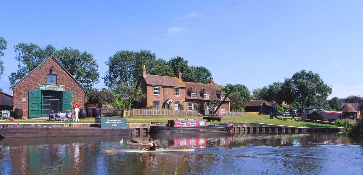 Over looking Dapdune Wharf and the River Wey - Image credit National Trust